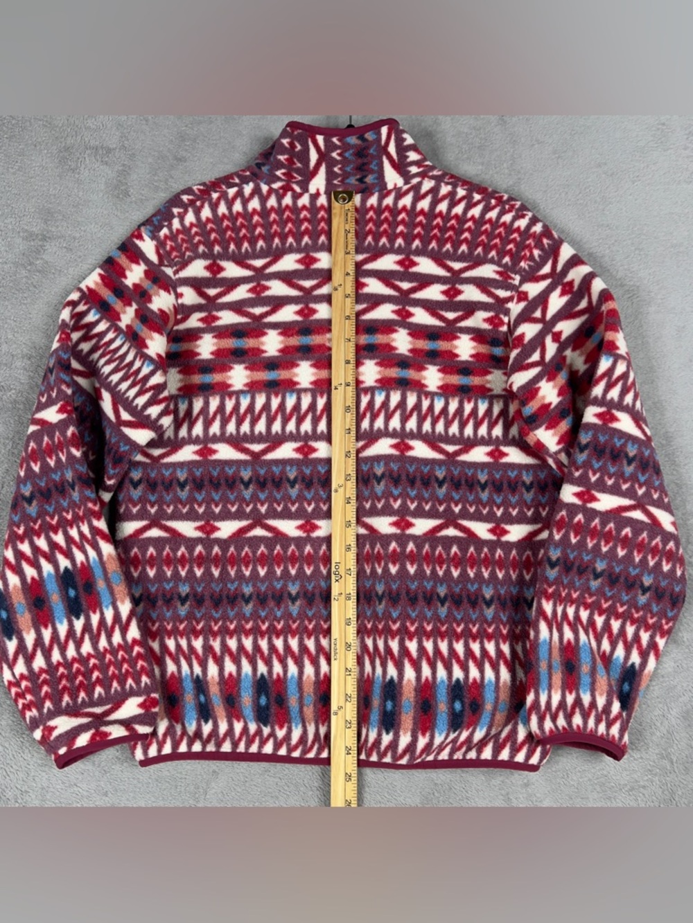 Patagonia Synchilla Kuta Klash Women's Small Fleece Pullover Dark Currant Aztec - Picture 11 of 11